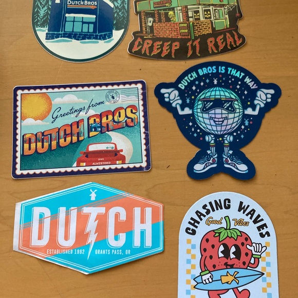 Lot of 6 Rare Hard to find Arizona Diamondbacks Dutch Bros Stickers, Christmas - Picture 3 of 3